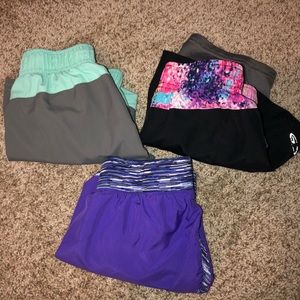 3 pairs of gym/activewear shorts for girls